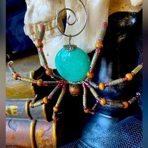 Handmade beaded spider hanging ornament